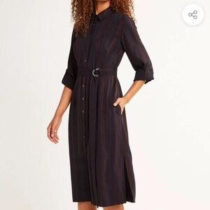 Elegant Elie Tahari NWT Black and Red Striped Dress